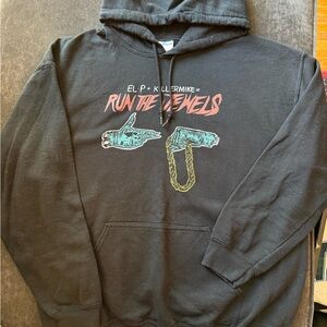 Run the Jewels Killer Mike Sweatshirt Gildan Black Hoodie with Graphic Design